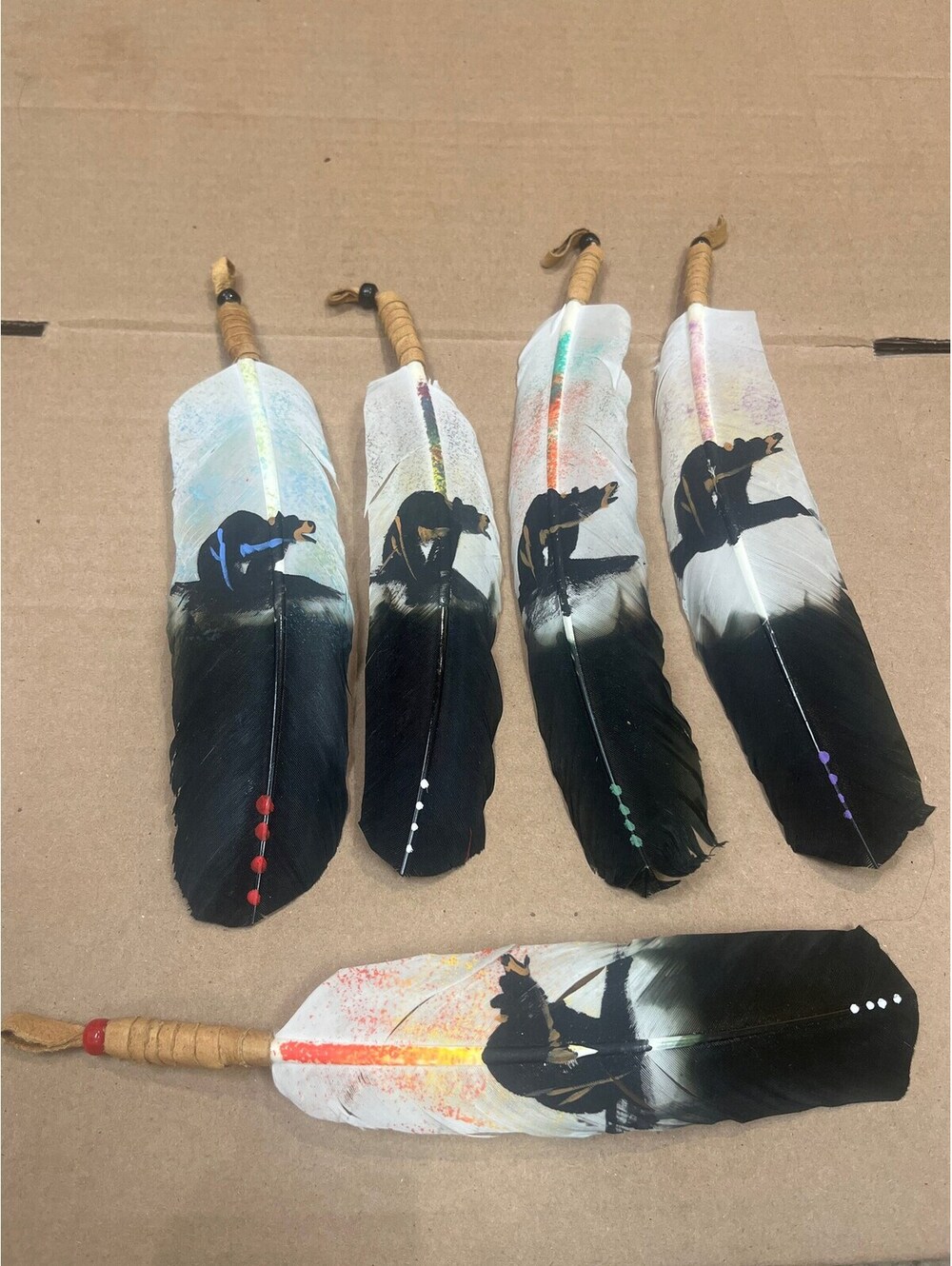 Navajo hand painted bear wildlife hair tie (pick which one you like)